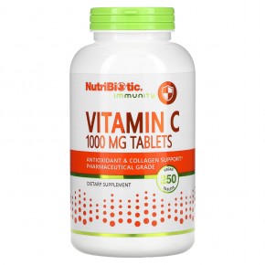 NutriBiotic, Immunity, витамин C, 1000 мг, 250 веганских таблеток - описание