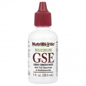 NutriBiotic, Maximum GSE, жидкий концентрат, 29,5 мл (1 жидк. унция) - описание | фото