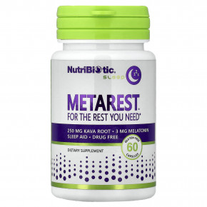 NutriBiotic, MetaRest® для сна, 60 капсул - описание | фото