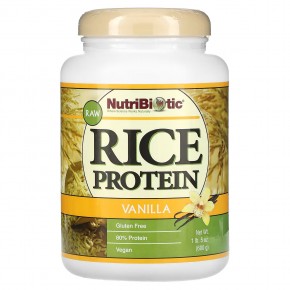 NutriBiotic, Необработанный рисовый протеин, ваниль, 600 г (1 фунт 5 унций) - описание
