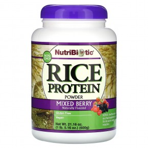 NutriBiotic, Порошок из рисового протеина, ягодное ассорти, 1 фунт. (600 г) - описание