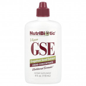 NutriBiotic, веганский экстракт косточек грейпфрута, жидкий концентрат, 100 мг, 118 мл (4 жидк. унции) - описание | фото