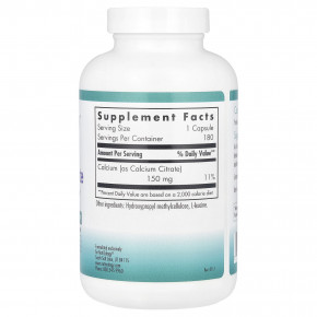 Nutricology, цитрат кальция, 150 мг, 180 вегетарианских капсул в Москве - eco-herb.ru | фото