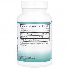 Nutricology, L-метионин, 500 мг, 100 вегетарианских капсул в Москве - eco-herb.ru | фото