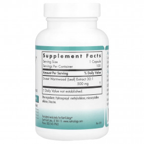 Nutricology, полынь, 500 мг, 100 вегетарианских капсул в Москве - eco-herb.ru | фото