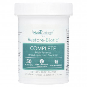 Nutricology, Restore-Biotic® Complete, 50 млрд КОЕ, 60 вегетарианских капсул с отсроченным высвобождением в Москве - eco-herb.ru | изображение Nutricology, Restore-Biotic® Complete, 50 млрд КОЕ, 60 вегетарианских капсул с отсроченным высвобождением в Москве - eco-herb.ru | фото