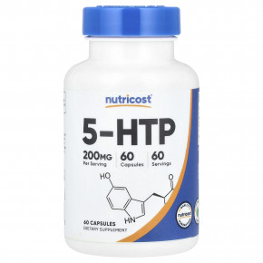 Nutricost, 5-HTP, 200 мг, 60 капсул - описание | фото