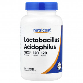 Nutricost, ацидофильные лактобактерии (Lactobacillus acidophilus), 50 мг (10 млрд КОЕ), 120 капсул - подробнее Nutricost, ацидофильные лактобактерии (Lactobacillus acidophilus), 50 мг (10 млрд КОЕ), 120 капсул - описание
