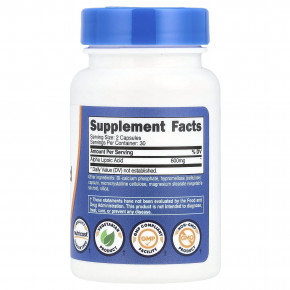 Nutricost, альфа-липоевая кислота, 60 капсул (300 мг в 1 капсуле) в Москве - eco-herb.ru | фото