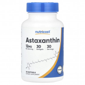 Nutricost, Astaxanthin, 12 mg, 30 Softgels - описание | фото