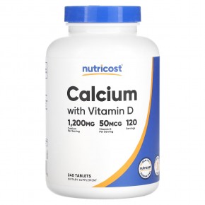 Nutricost, Calcium with Vitamin D, 240 Tablets в Москве - eco-herb.ru | фото