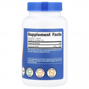 Nutricost, цинк, 50 мг, 120 капсул в Москве - eco-herb.ru | фото