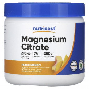 Nutricost, цитрат магния, персик и манго, 250 г (8,8 унции) - описание