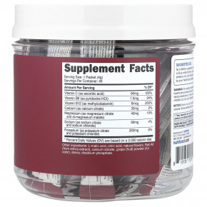 Nutricost, Электролиты, улучшенный комплекс для увлажнения, виноград, 40 пакетиков в стиках по 4 г (0,1 унции) в Москве - eco-herb.ru | фото