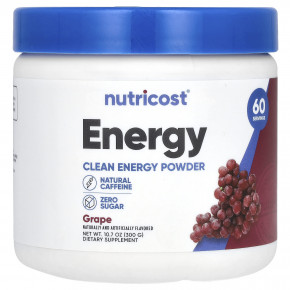 Nutricost, Energy, Clean Energy, порошок, виноград, 300 г (10,7 унции) - описание