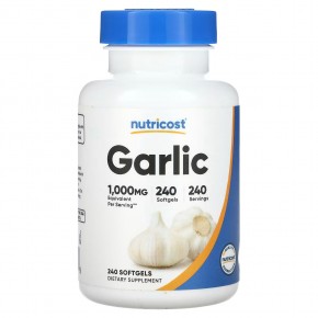 Nutricost, Garlic, 1,000 mg, 240 Softgels в Москве - eco-herb.ru | фото
