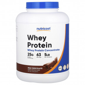 Nutricost, концентрат сывороточного протеина, со вкусом молочного шоколада, 2268 г (5 фунтов) в Москве - eco-herb.ru | фото