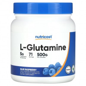 Nutricost, L-глютамин, голубая малина, 500 г (17,6 унции) - описание