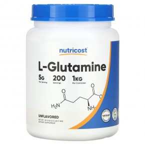 Nutricost, L-глютамин, без добавок, 1 кг (35,3 унции) - описание