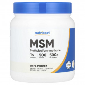 Nutricost, MSM, Unflavored, 17.9 oz (500 g) - описание | фото