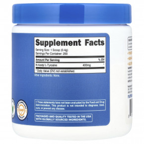 Nutricost, N-ацетил L-тирозин, без добавок, 100 г (3,6 унции) в Москве - eco-herb.ru | фото