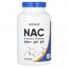 Nutricost, NAC, 600 мг, 240 капсул - описание