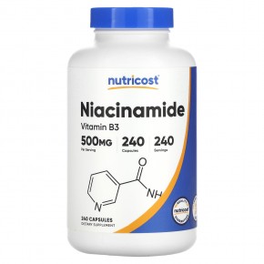 Nutricost, Niacinamide Vitamin B3, 500 mg, 240 Capsules в Москве - eco-herb.ru | фото