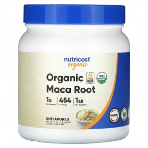 Nutricost, Organic Maca Root Powder, Unflavored, 16 oz (454 g) в Москве - eco-herb.ru | фото