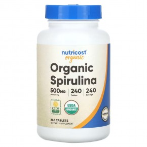 Nutricost, Organic Spirulina, 500 mg, 240 Tablets в Москве - eco-herb.ru | фото