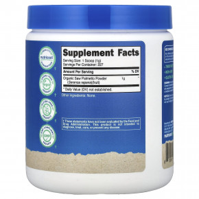 Nutricost, органический сереноя, без добавок, 227 г (8,1 унции) в Москве - eco-herb.ru | фото