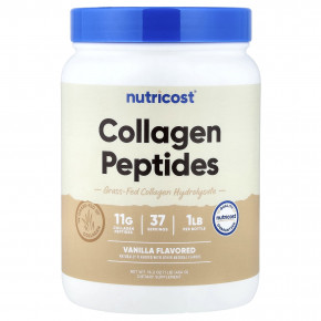 Nutricost, пептиды коллагена, с ванильным вкусом, 454 г (1 фунт) - описание | фото