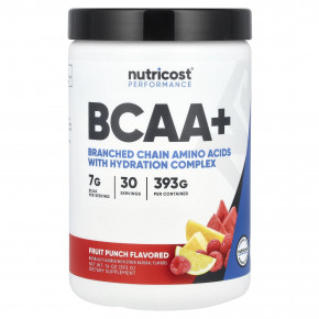 Nutricost, Performance, BCAA +, фруктовый пунш, 393 г (14 унций) - описание