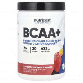 Nutricost, Performance, BCAA +, малиновый лимонад, 432 г (15,4 унции) - описание