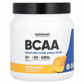 Nutricost, Performance, BCAA, со вкусом апельсина и манго, 480 г (17,1 унции) - описание | фото