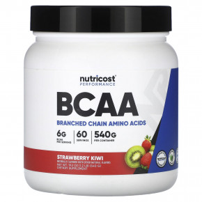 Nutricost, Performance, BCAA, со вкусом клубники и киви, 540 г (1,2 фунта) - описание