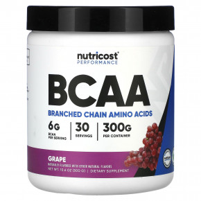 Nutricost, Performance, BCAA, со вкусом винограда, 300 г (10,6 унции) в Москве - eco-herb.ru | фото