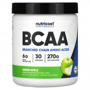 Nutricost, Performance, BCAA, со вкусом зеленого яблока, 270 г (9,5 унции) - описание