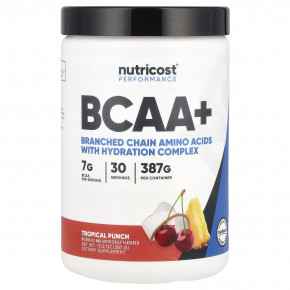 Nutricost, Performance, BCAA +, тропический пунш, 387 г (13,8 унции) - описание