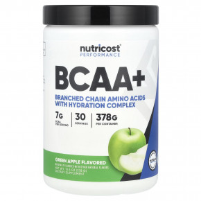 Nutricost, Performance, BCAA +, зеленое яблоко, 378 г (13,5 унции) - описание | фото