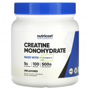 Nutricost, Performance, моногидрат креатина, без добавок, 500 г (1,1 фунта) - описание