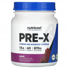 Nutricost, Performance, Pre-X, Grape, 870 г (1,9 фунта) в Москве - eco-herb.ru | фото