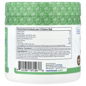 Nutricost, Pets, для поддержки кожи и шерсти, для собак, говядина, 60 жевательных таблеток, 180 г (6,4 унции) в Москве - eco-herb.ru | фото