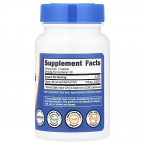 Nutricost, витамин B6, 100 мг, 30 капсул в Москве - eco-herb.ru | фото