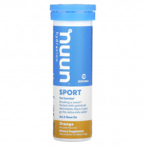 Nuun, Hydration, Sport, добавка с шипучими электролитами, апельсин, 10 таблеток в Москве - eco-herb.ru | фото