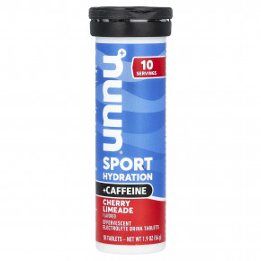 Nuun, Sport Hydration + Caffeine, напиток с шипучим электролитом, вишневый лаймад, 10 таблеток в Москве - eco-herb.ru | фото