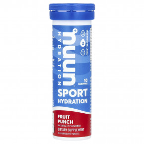 Nuun, Sport Hydration, напиток с шипучим электролитом, фруктовый пунш, 10 таблеток в Москве - eco-herb.ru | фото