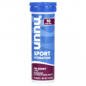 Nuun, Sport Hydration, напиток с шипучим электролитом, три ягоды, 10 таблеток в Москве - eco-herb.ru | фото