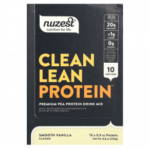 Nuzest, чистый постный протеин, со вкусом ванили, 10 пакетиков по 25 г (0,9 унции) - описание