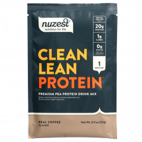 Nuzest, Clean Lean Protein, смесь для приготовления напитков из горохового протеина премиального качества, настоящий кофе, 10 пакетиков по 25 г (0,9 унции) в Москве - eco-herb.ru | фото