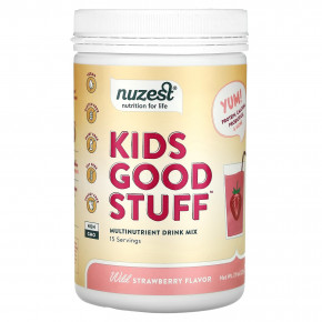 Nuzest, Kids Good Stuff, мультипитательная смесь для приготовления напитка, со вкусом лесной клубники, 225 г (7,9 унции) в Москве - eco-herb.ru | фото